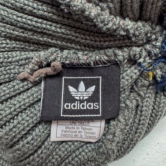 Illinois Fighting Illini Adidas Skull Cap Knit Beanie Pom Pom One Size Gray Blue - Picture 4 of 5